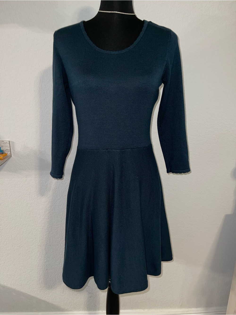Copper Key Dark Teal Asymmetrical Fit-and-Flare Dress